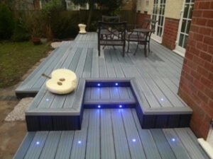 Composite Decking with spot lights