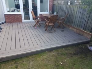 latest composite decking installation at Lorraines in Moreton